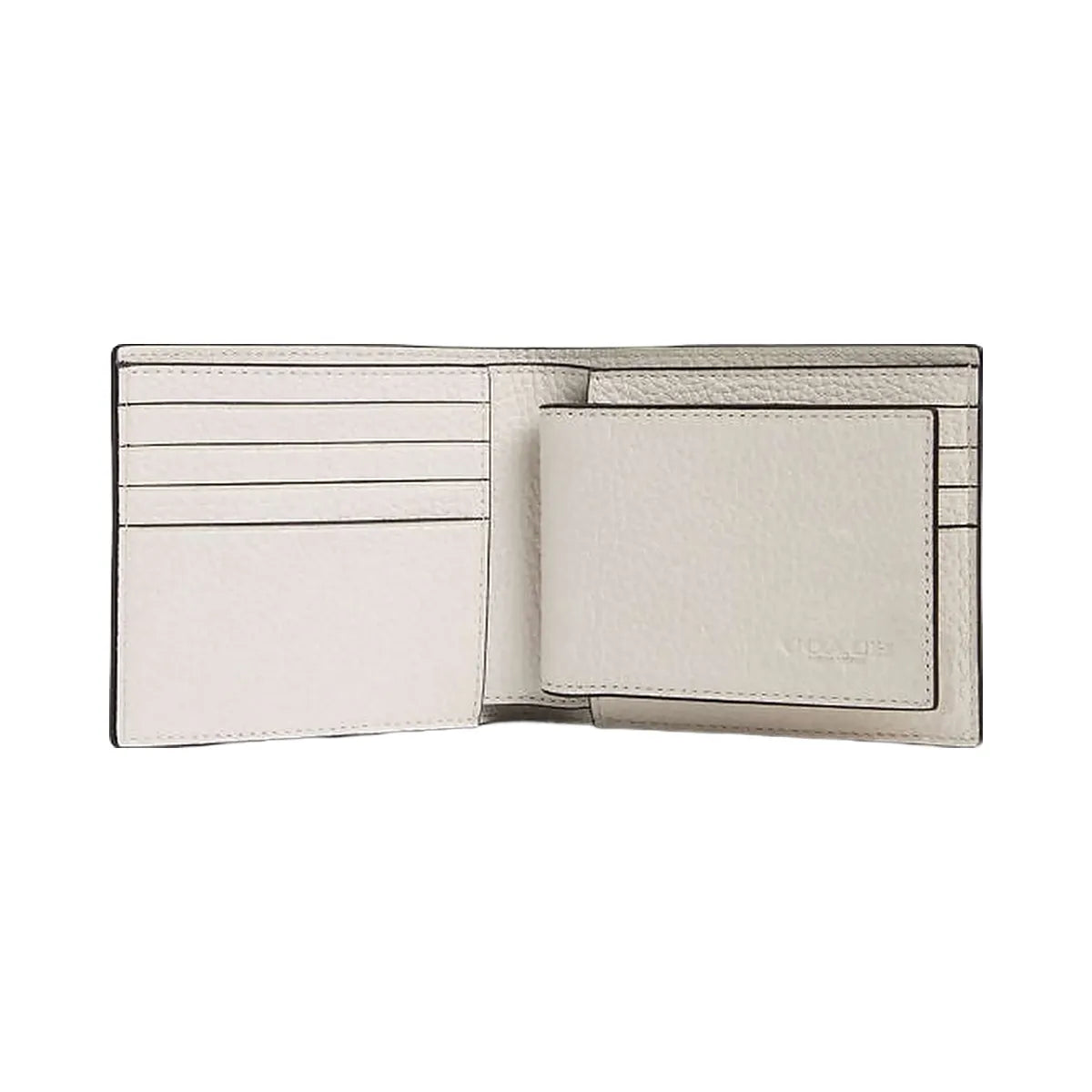 Coach 3 In 1 Wallet Pebbled Leather-Gunmetal-Chalk
