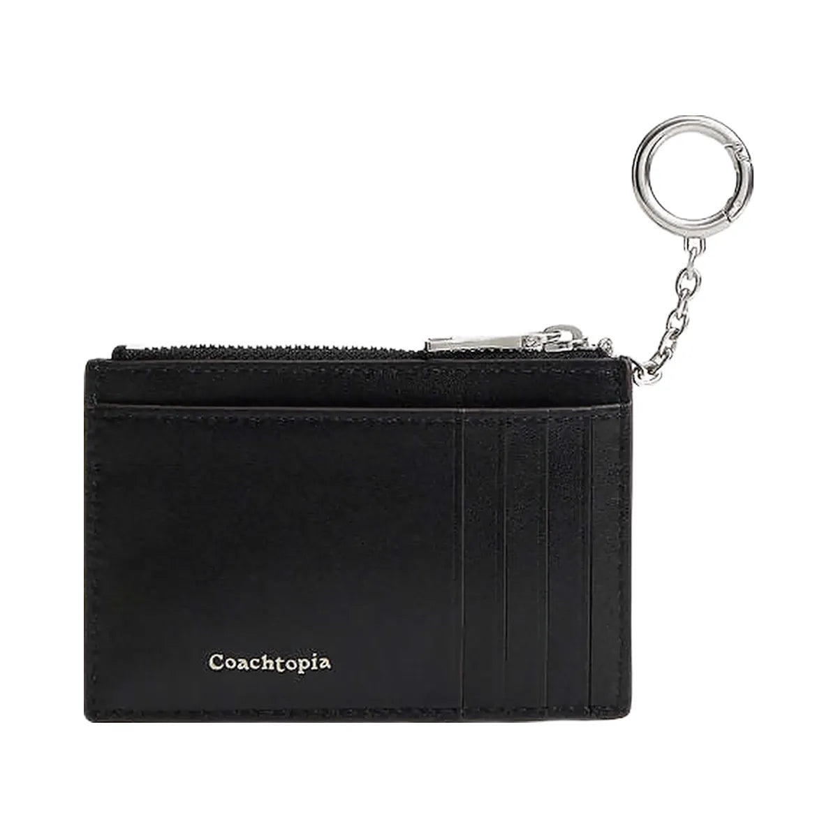 Coach Zip Card Case With Key Ring In Checkerboard Upcrafted Leather Black-Chalk