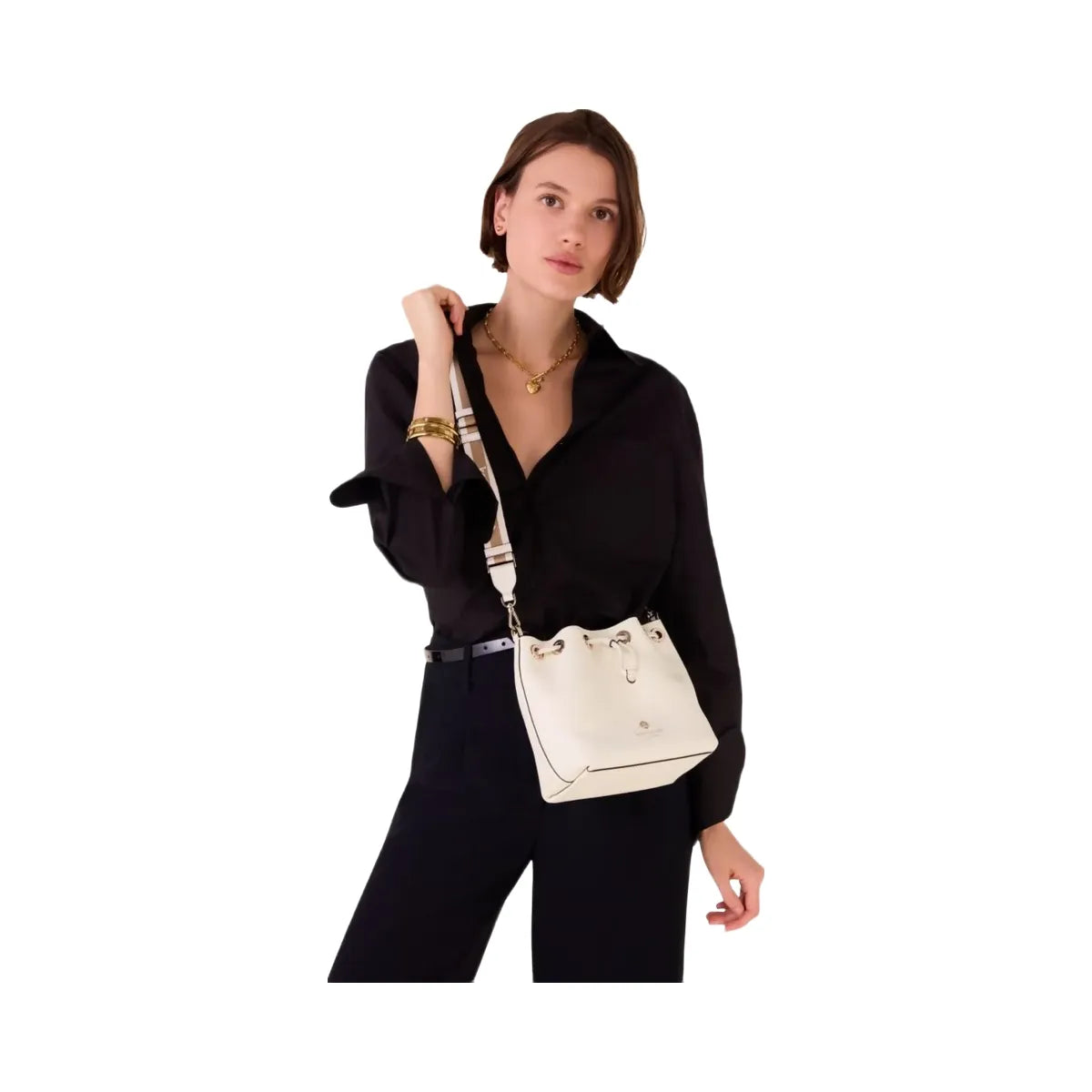 Kate Spade Emma Small Bucket Bag Parchment