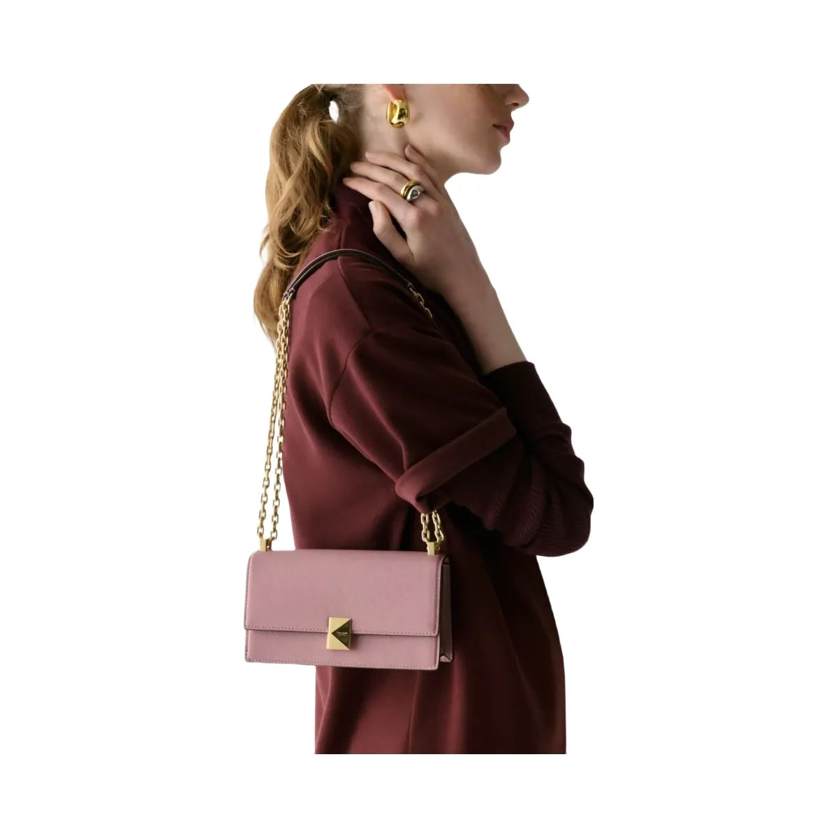 Kate Spade Deco Mini Flap Chain Crossbody Dusk Rose