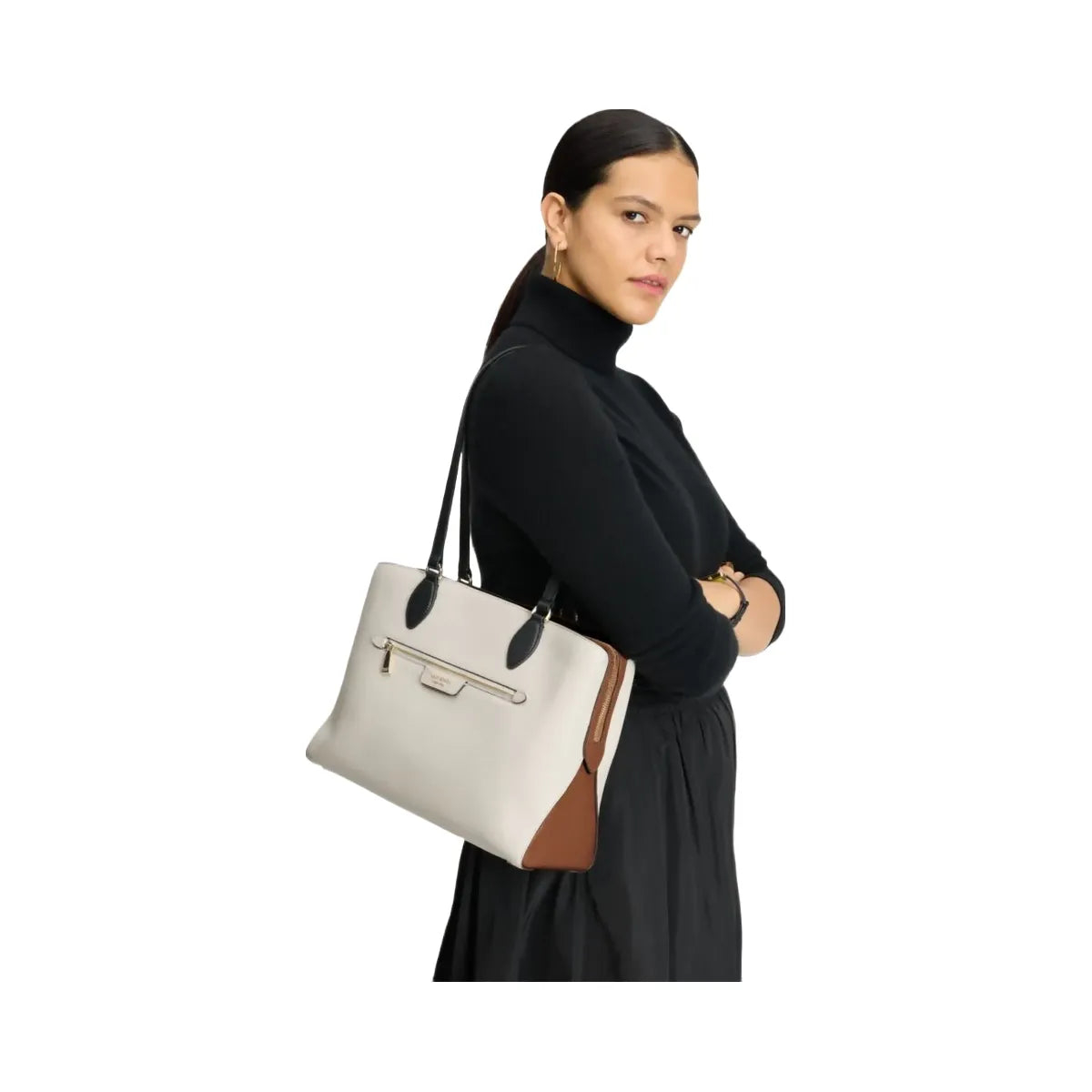 Kate Spade Hudson Colorblocked Work Tote Parchment Multi