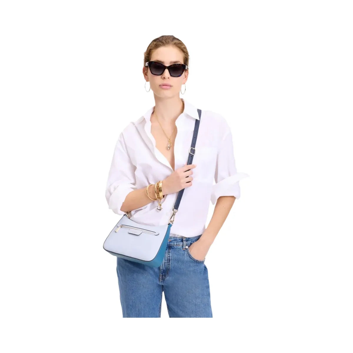Kate Spade Hudson Colorblocked Convertible Crossbody Pale Sapphirine Mult
