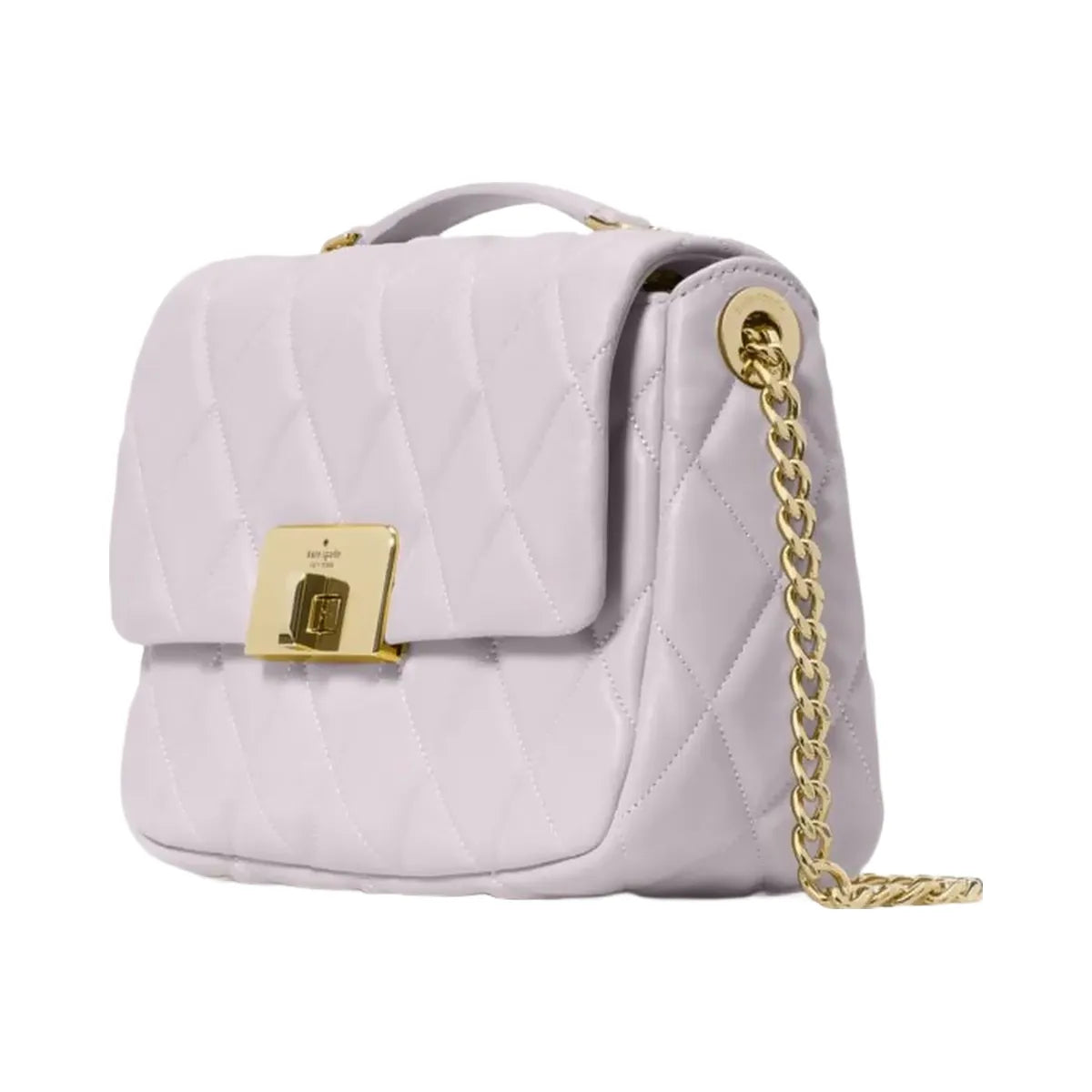 Kate Spade Carey Quilted Small Flap Crossbody Pale Amethyst