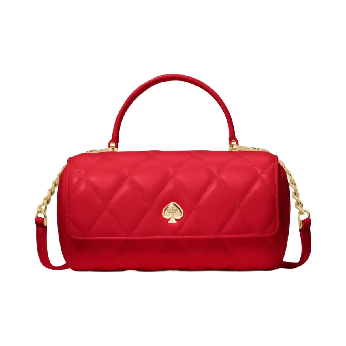 Kate Spade Heart Barrel Quilted Crossbody Ruby Red