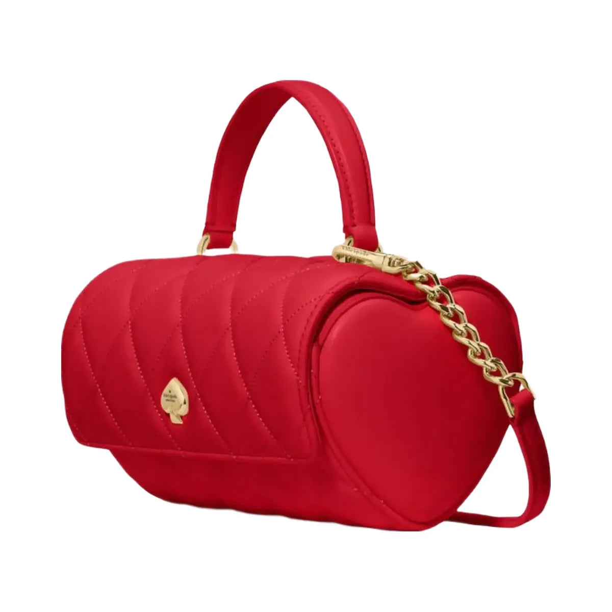 Kate Spade Heart Barrel Quilted Crossbody Ruby Red