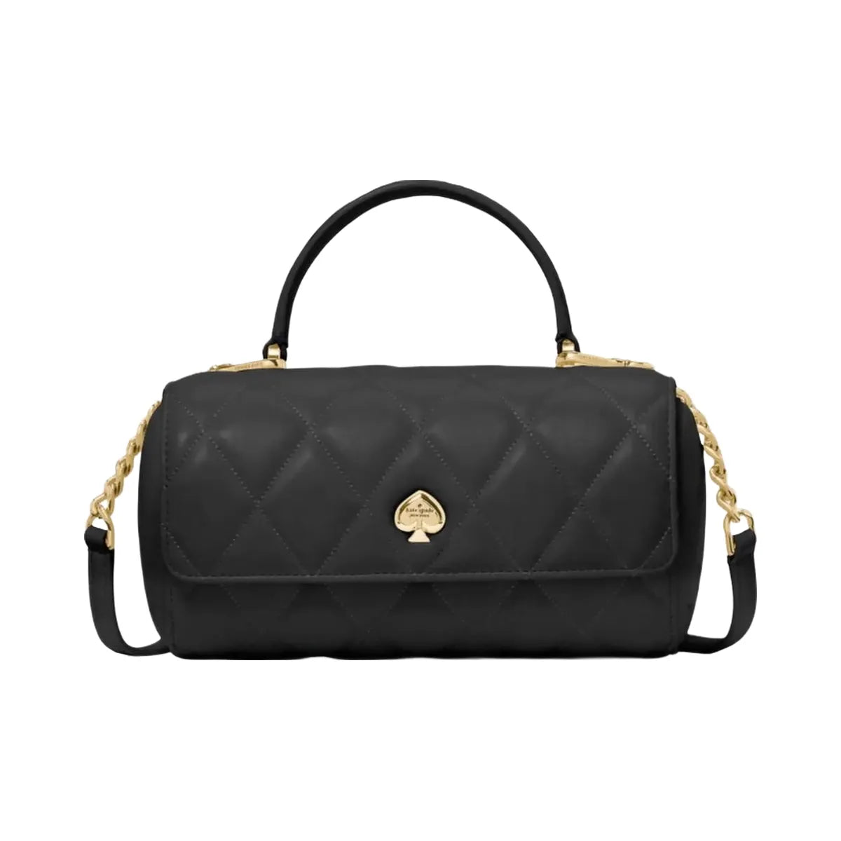 Kate Spade Heart Barrel Quilted Crossbody Black