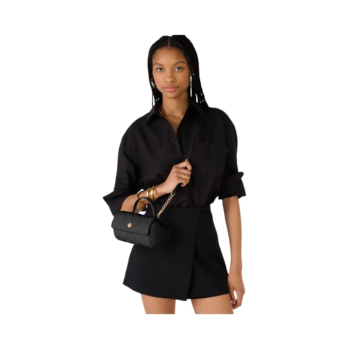 Kate Spade Heart Barrel Quilted Crossbody Black