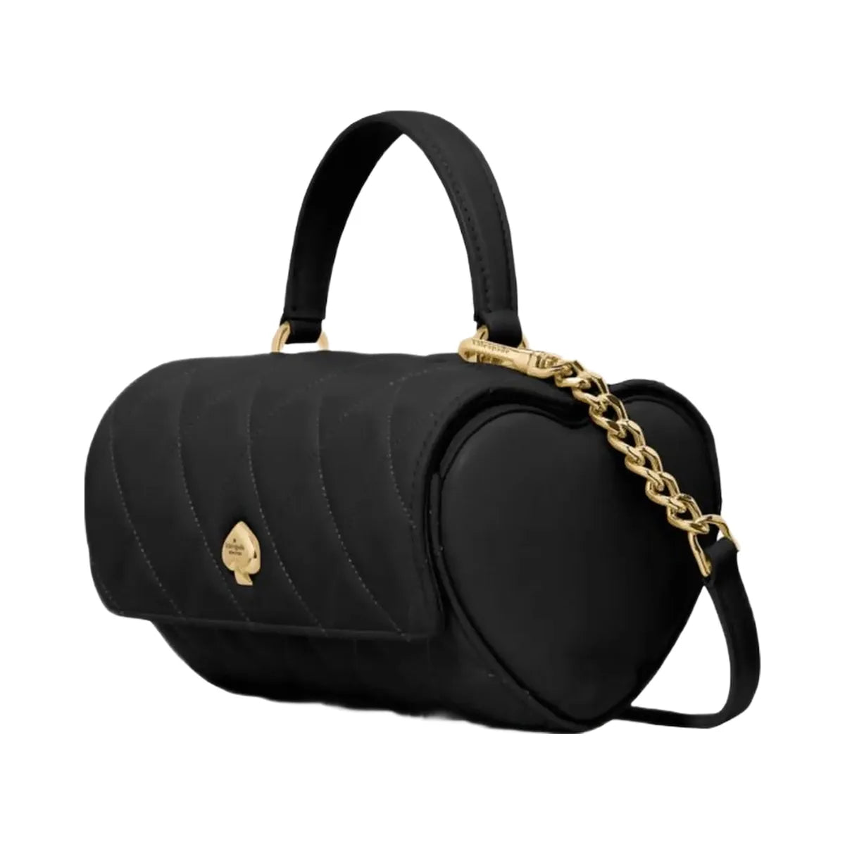 Kate Spade Heart Barrel Quilted Crossbody Black