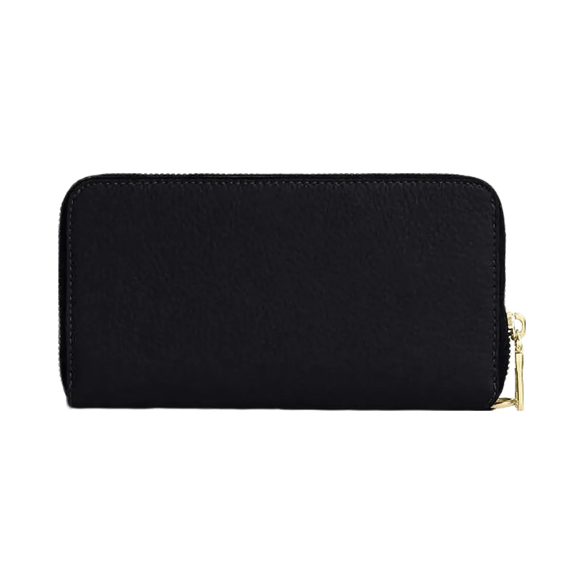 Coach Long Zip Around Wallet With Detachable Card Case Pebbled Leather-Gold-Black