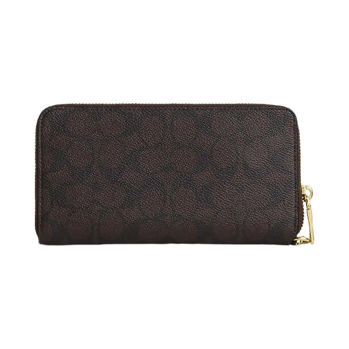 Coach Long Zip Around Wallet With Detachable Card Case In Signature Canvas Signature Canvas-Gold-Walnut-Black
