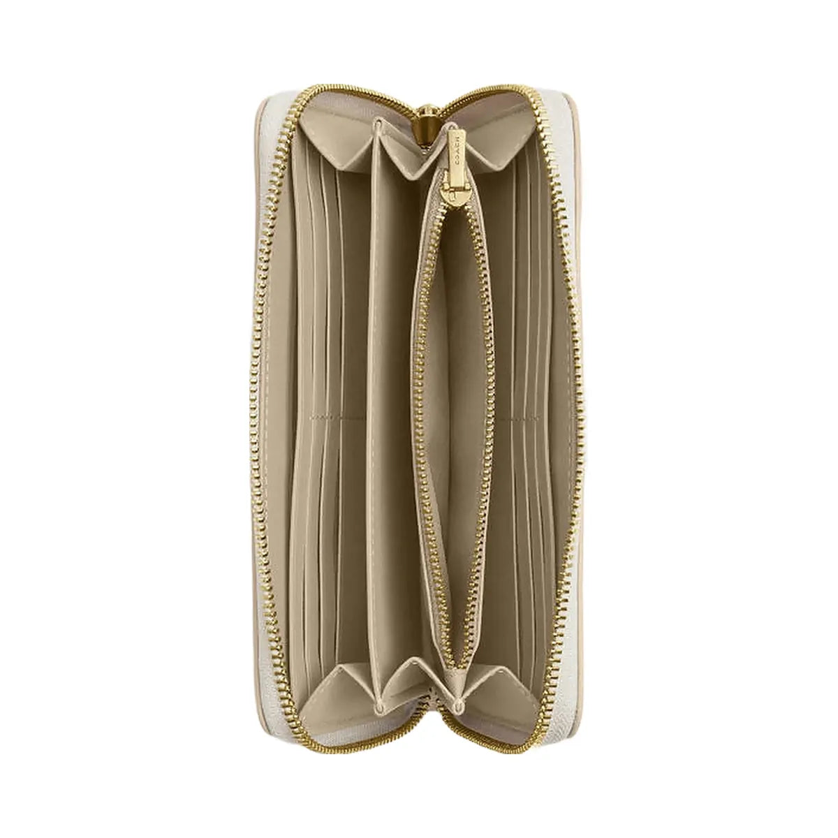 Coach Long Zip Around Wallet In Sketch Signature Canvas Signature Canvas-Gold-Ivory