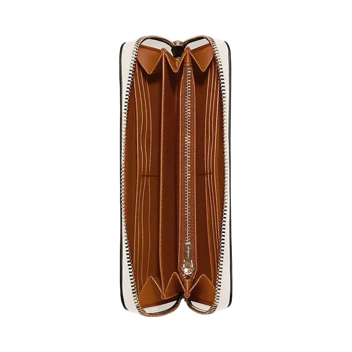 Coach Long Zip Around Wallet Pebbled Leather-Gold-Chalk