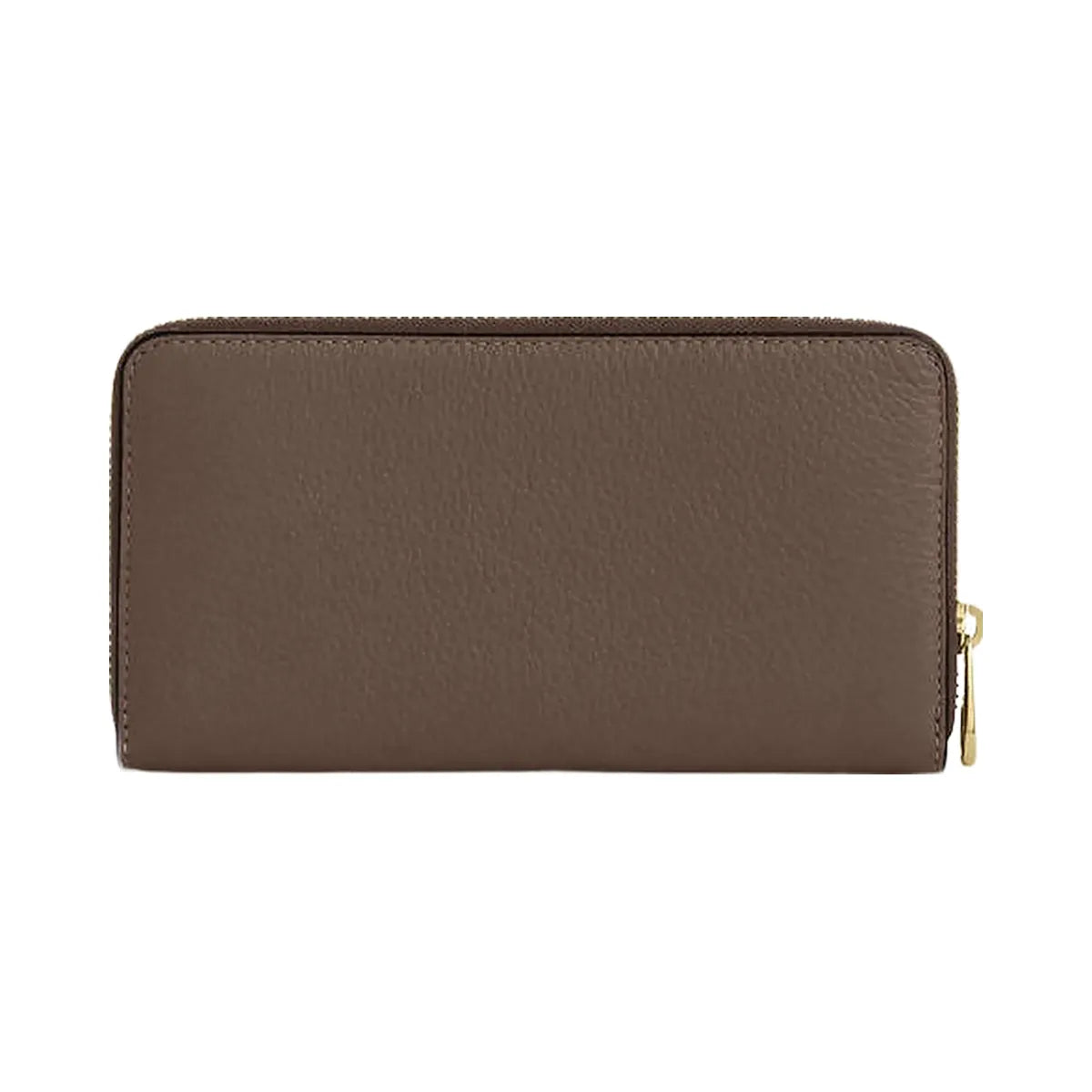 Coach Long Zip Around Wallet Pebbled Leather-Gold-Dark Stone