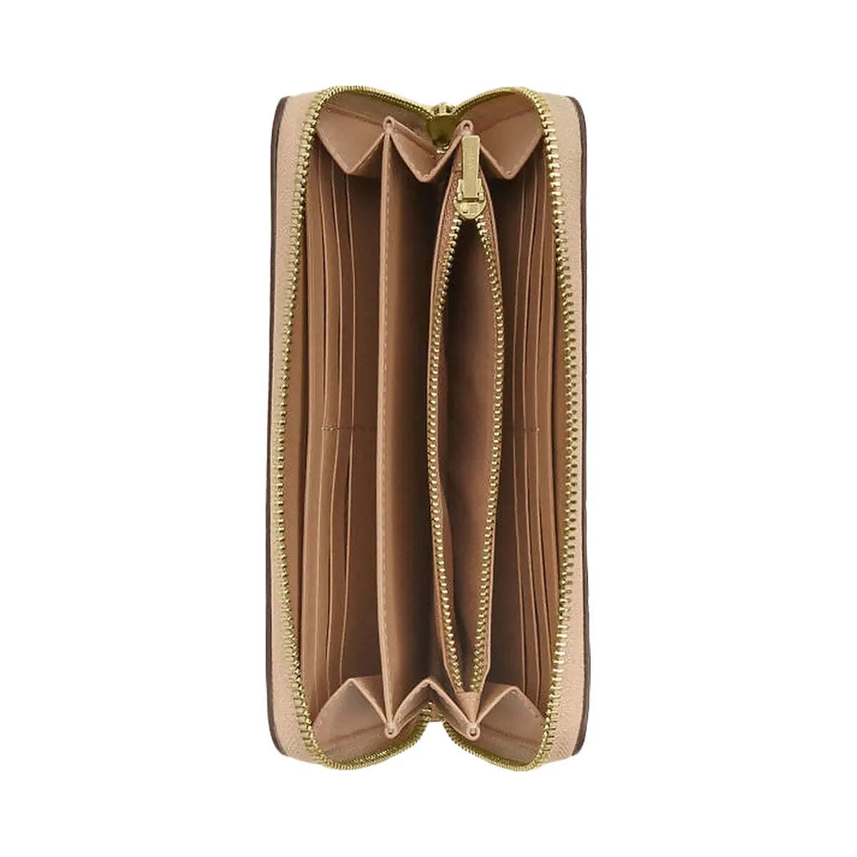Coach Long Zip Around Wallet In Signature Leather Pebbled Leather-Im-Oat