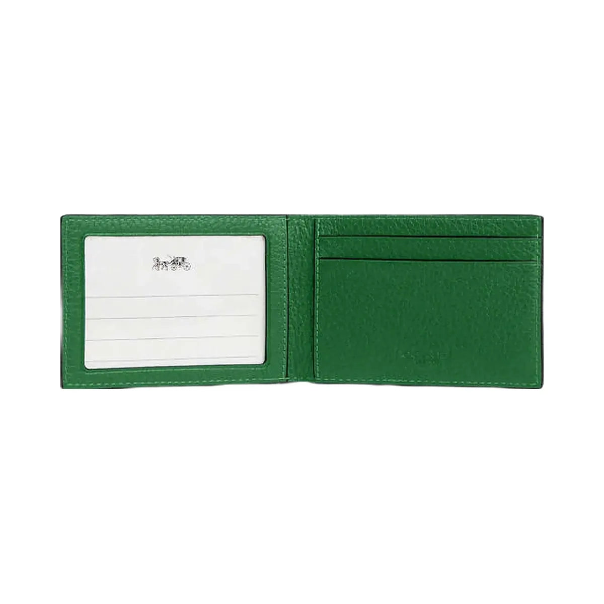Coach Compact Billfold Wallet Pebbled Leather-Kelly