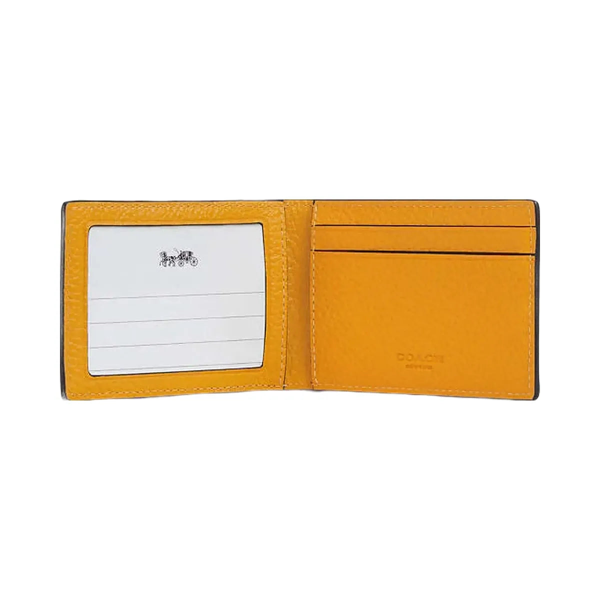 Coach Compact Billfold Wallet Pebbled Leather-Buttercup