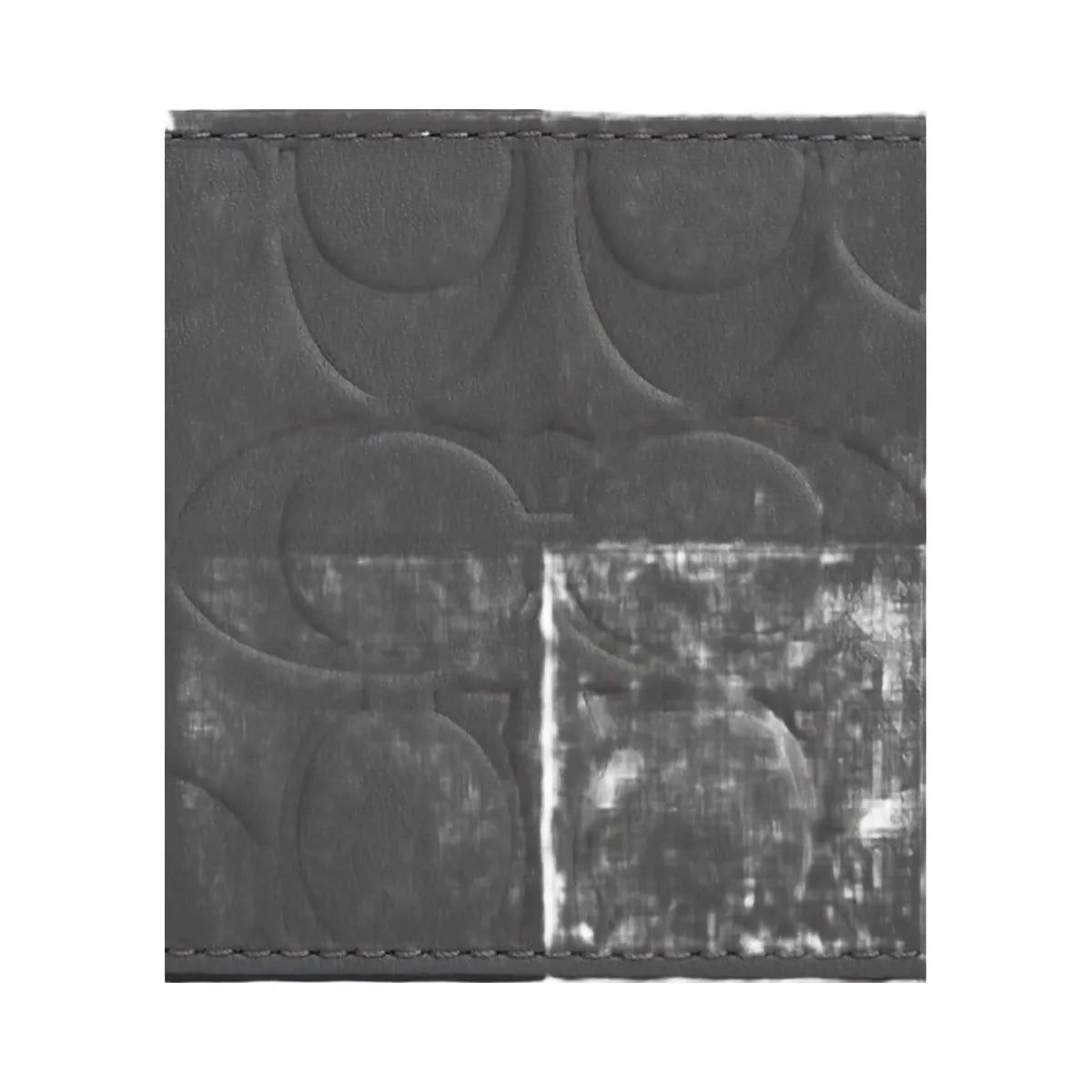 Coach Compact Billfold Wallet In Signature Leather Embossed Leather-Charcoal