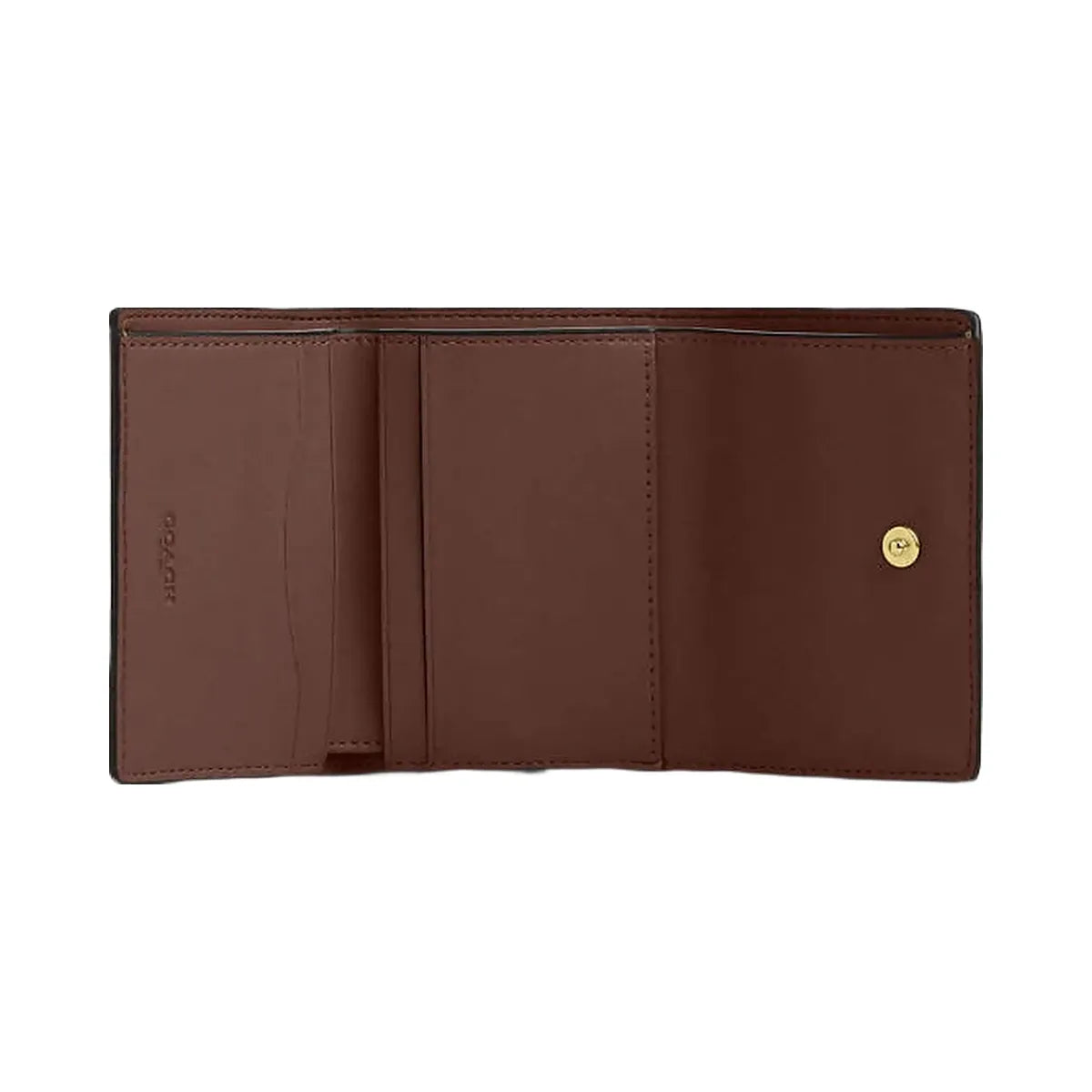 Coach Card Holder Wallet In Signature Canvas Signature Canvas-Gold-Tan-Brown