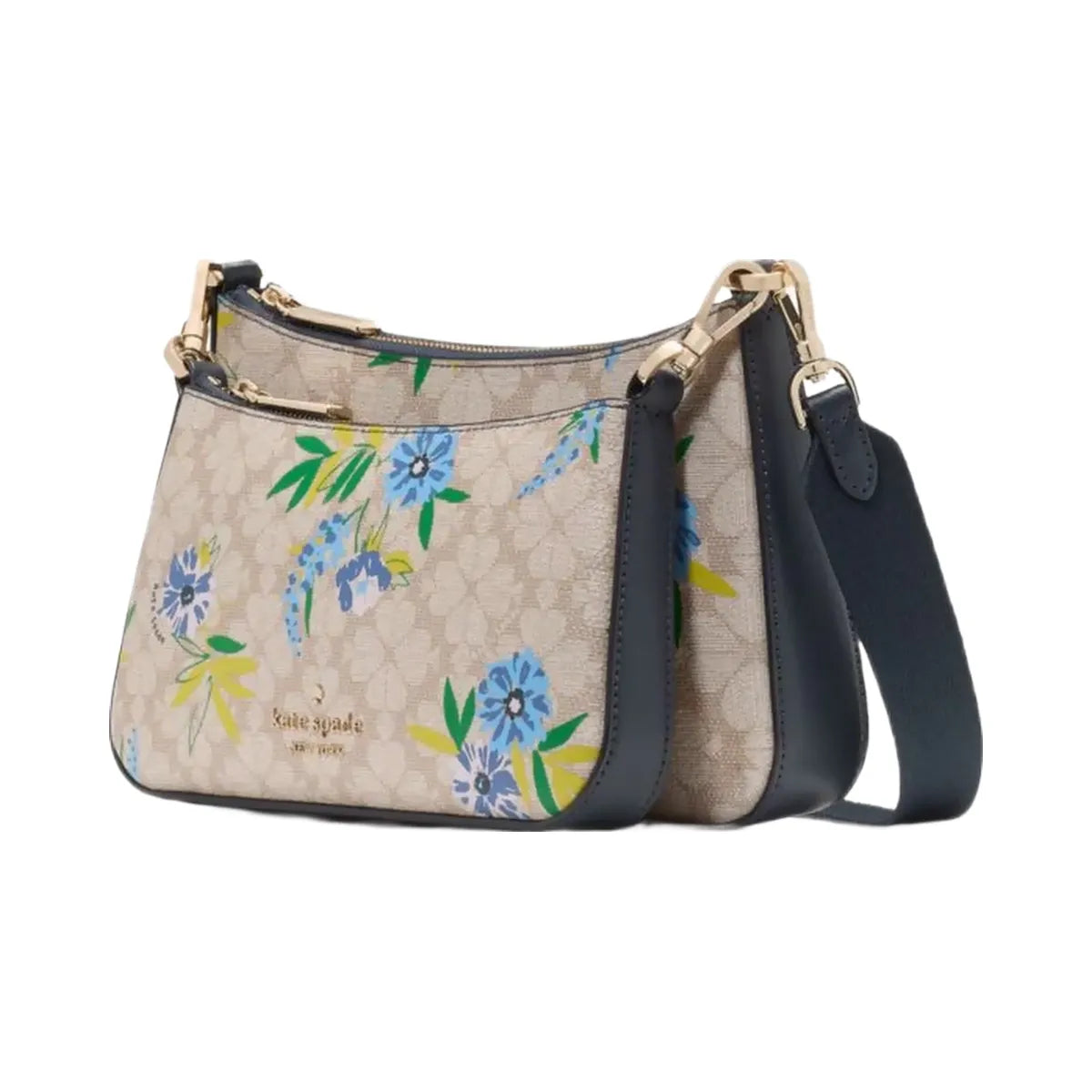 Kate Spade Duet Spade Flower Floral Crossbody Blazer Blue Multi