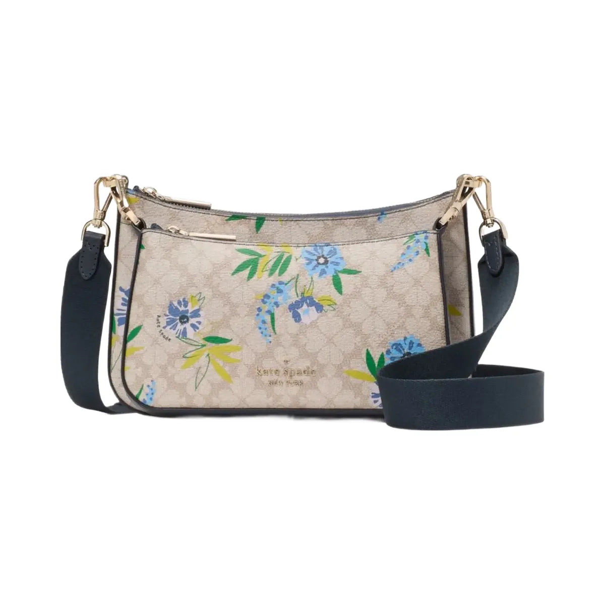 Kate Spade Duet Spade Flower Floral Crossbody Blazer Blue Multi