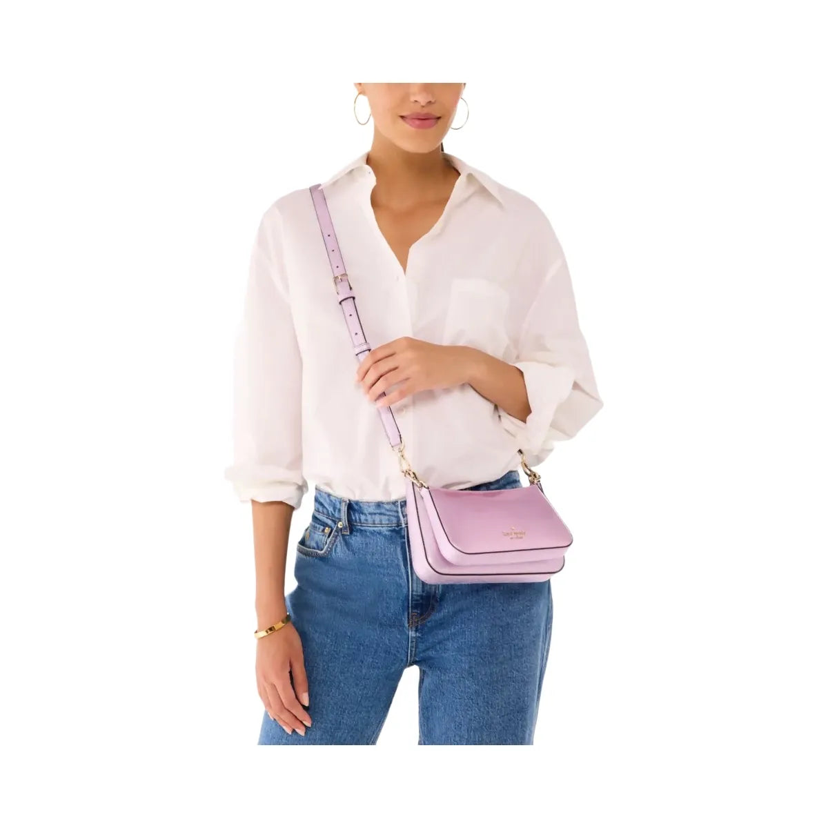 Kate Spade Duet Patent Crossbody Duo Quartz Pink