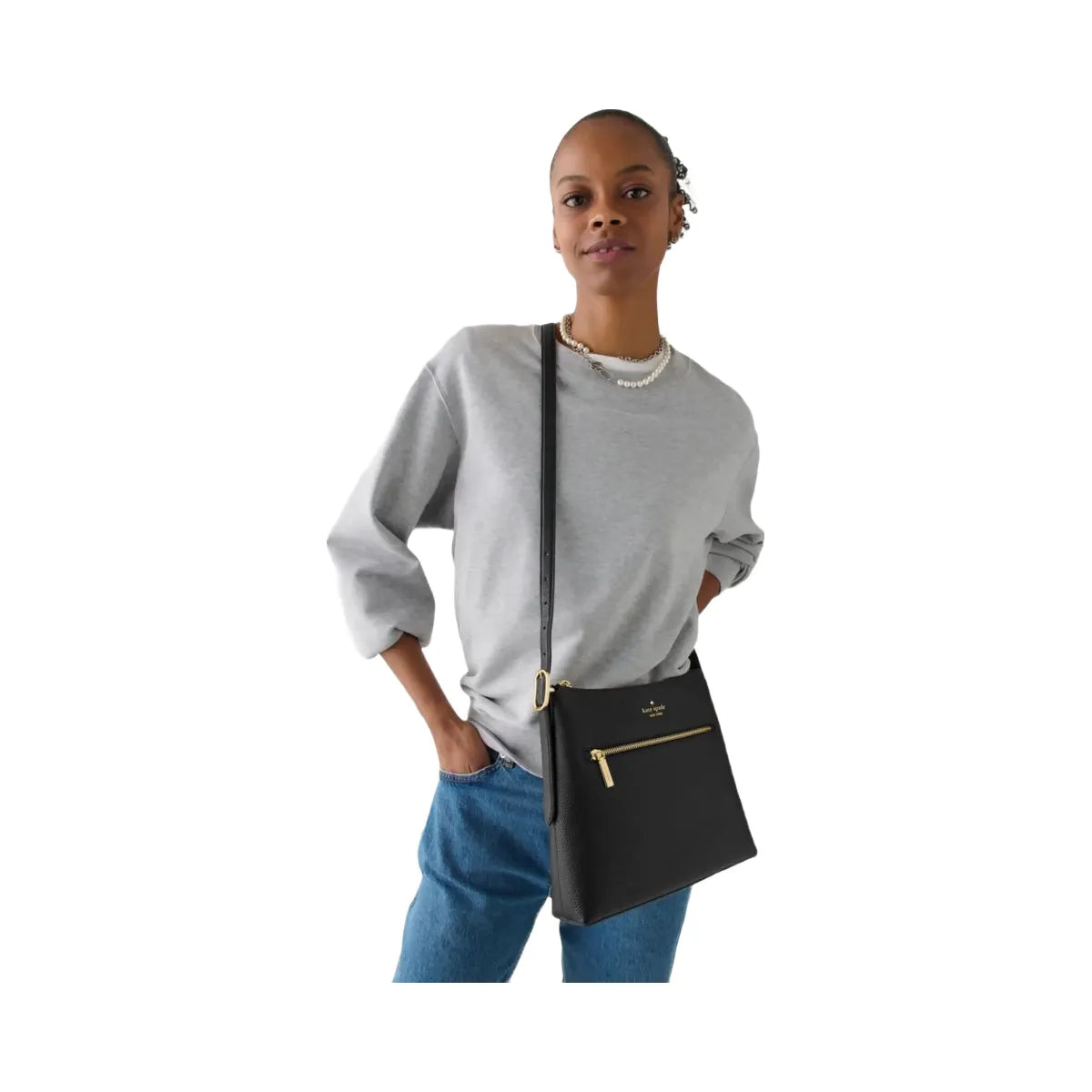 Kate Spade 454 Large Swingpack Buckle Crossbody Black