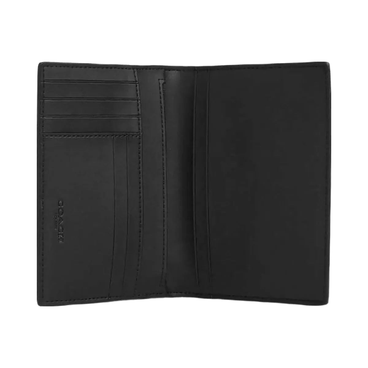 Coach Passport Card Case In Signature Canvas With Patches Signature Canvas-Gunmetal-Tan Multi
