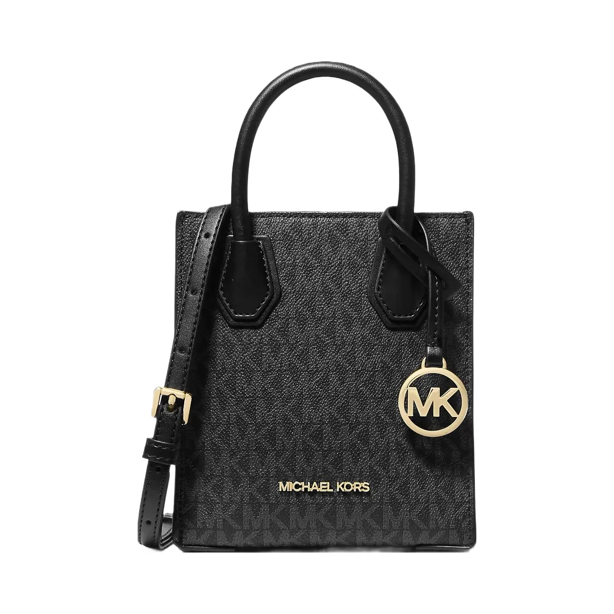 Michael Kors Mercer Extra-Small Logo and Leather Crossbody Bag Black
