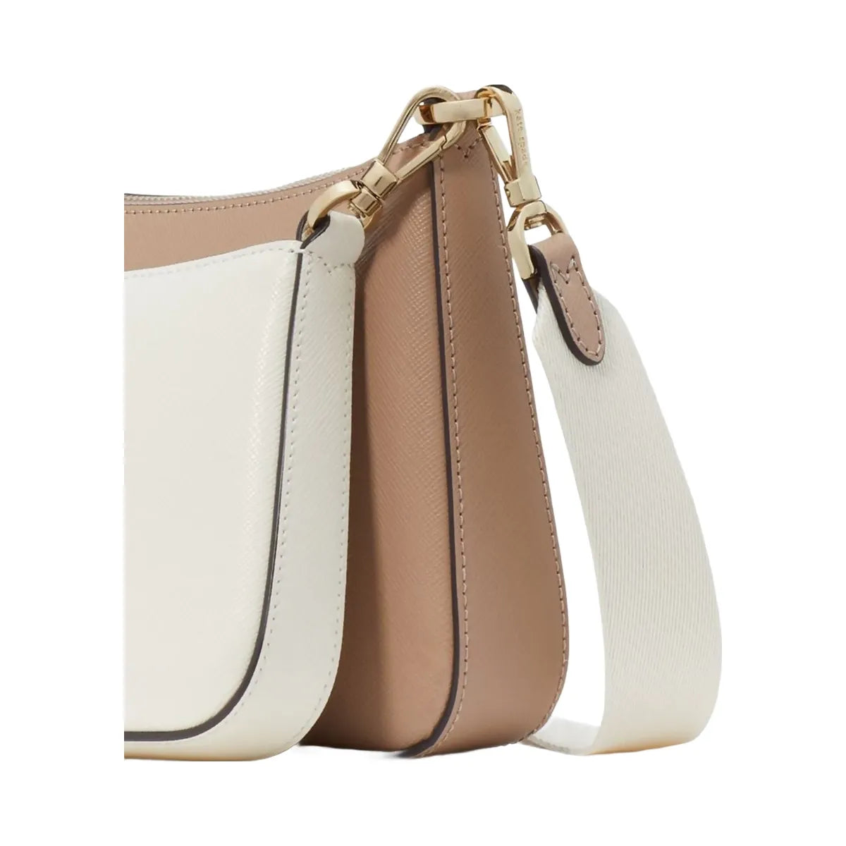 Kate Spade Duet Colorblock Saffiano Leather Small Crossbody Toasted Hazelnut Multi
