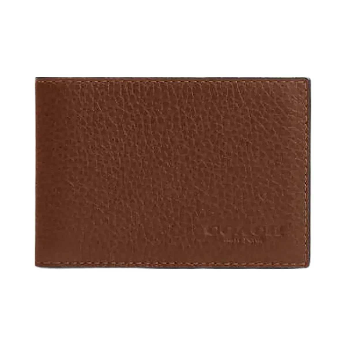 Coach Compact Billfold Wallet Pebbled Leather-Saddle