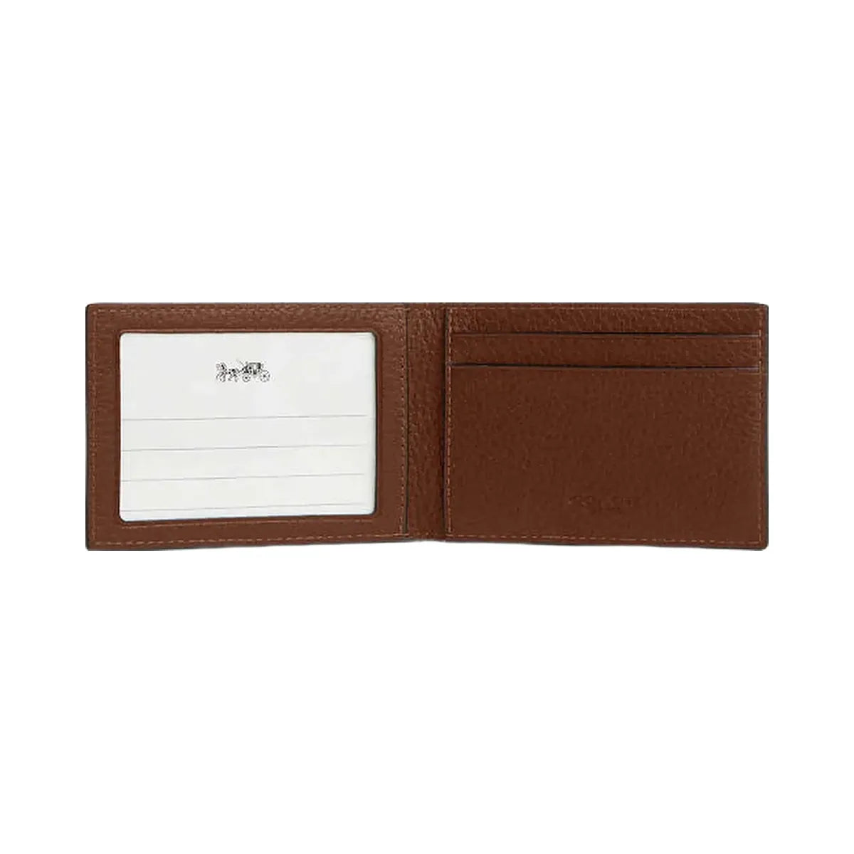 Coach Compact Billfold Wallet Pebbled Leather-Saddle