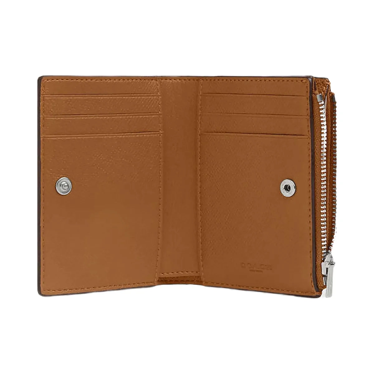 Coach Bifold Wallet Crossgrain Leather-Silver-Light Saddle