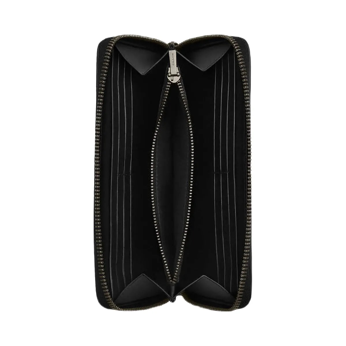 Coach Accordion Wallet In Signature Canvas Signature Canvas-Gunmetal-Charcoal-Black