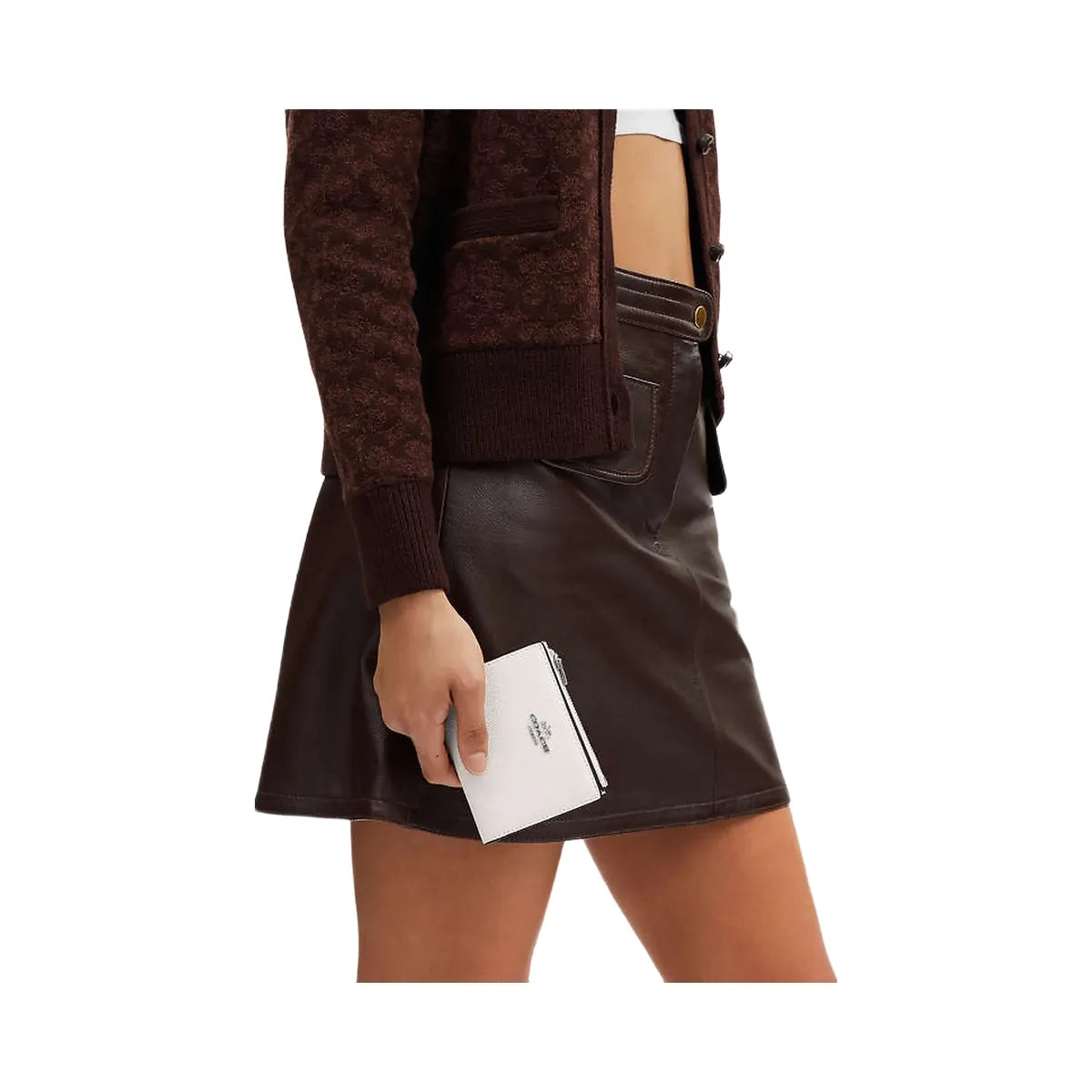 Coach Bifold Wallet Crossgrain Leather-Silver-Chalk