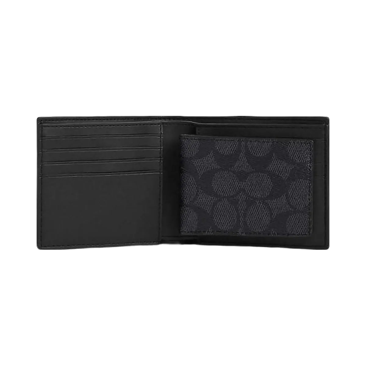 Coach 3 In 1 Wallet In Signature Canvas Signature Canvas-Charcoal-Black