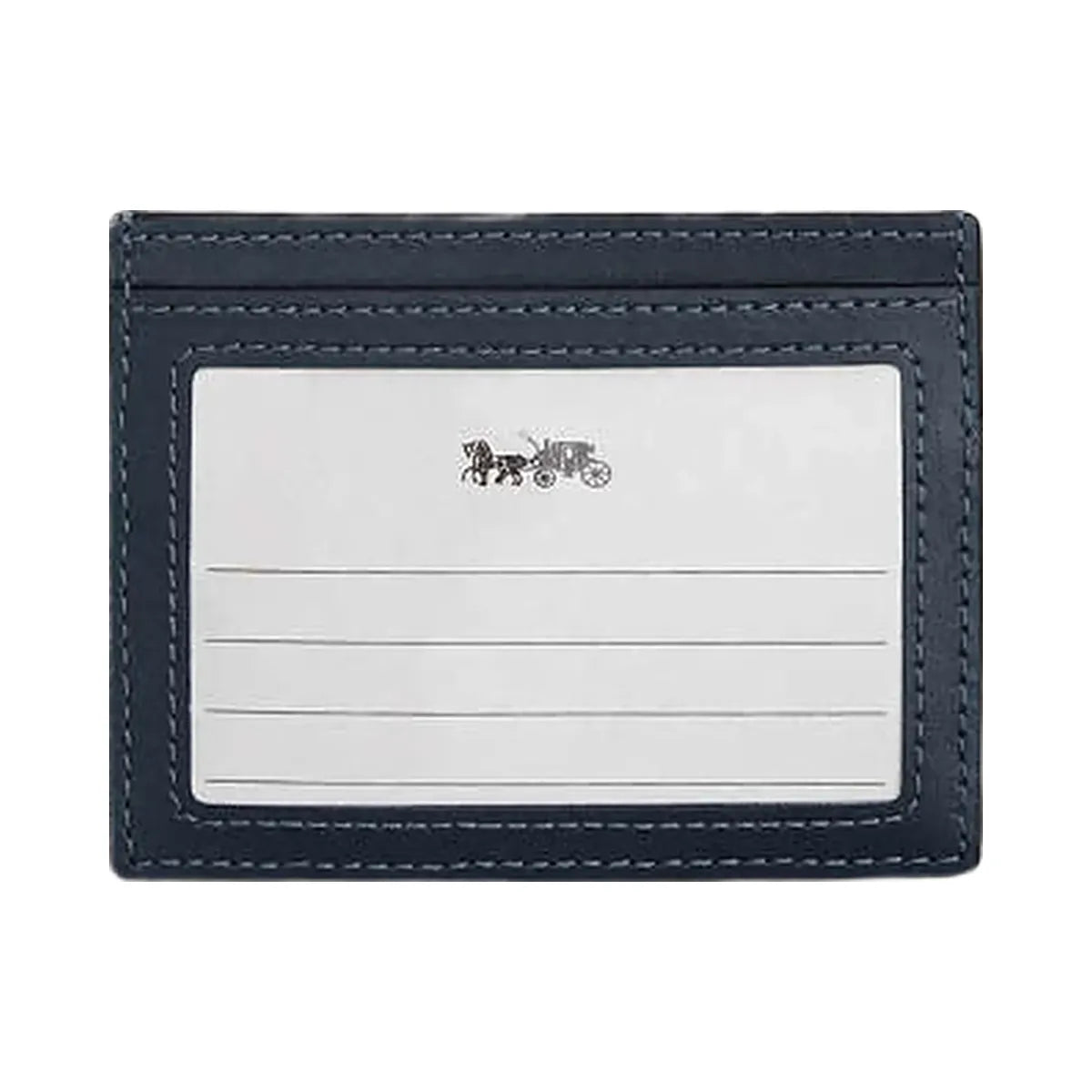 Coach Slim Id Card Case With Quilting Denim-Silver-Denim