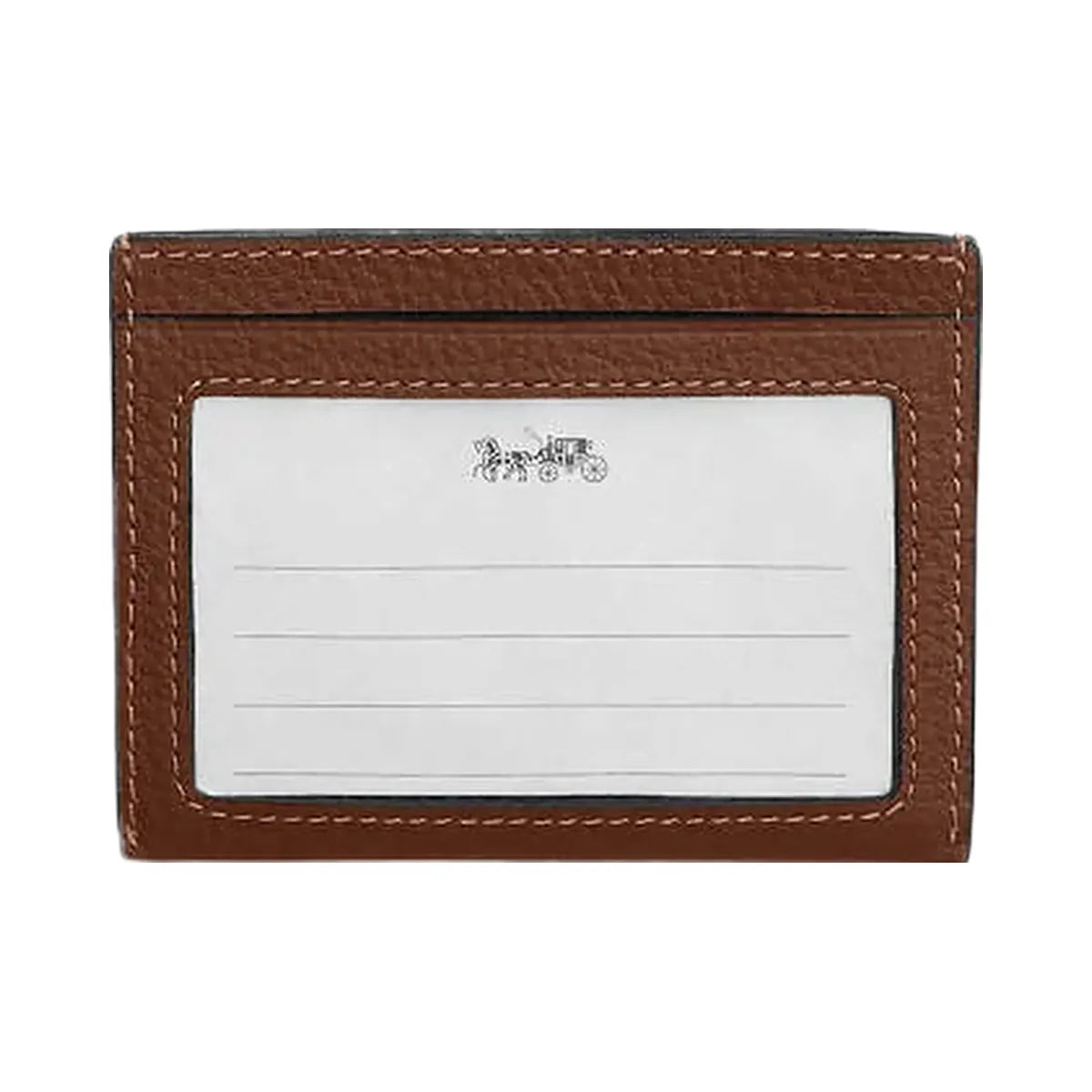 Coach Slim Id Card Case Pebbled Leather-Saddle