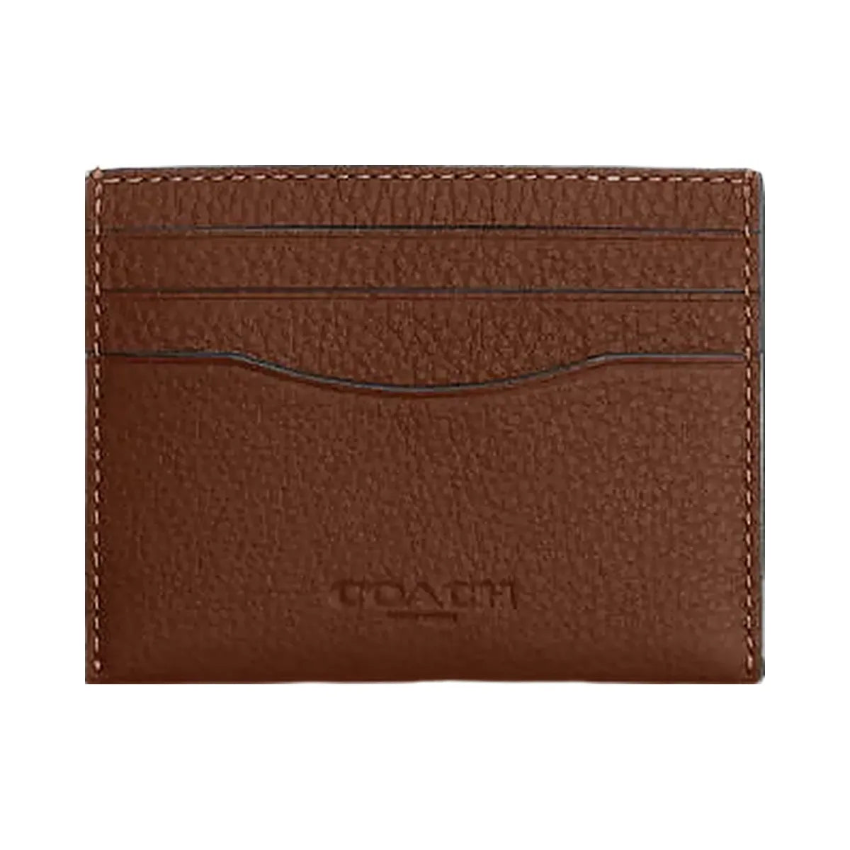 Coach Slim Id Card Case Pebbled Leather-Saddle