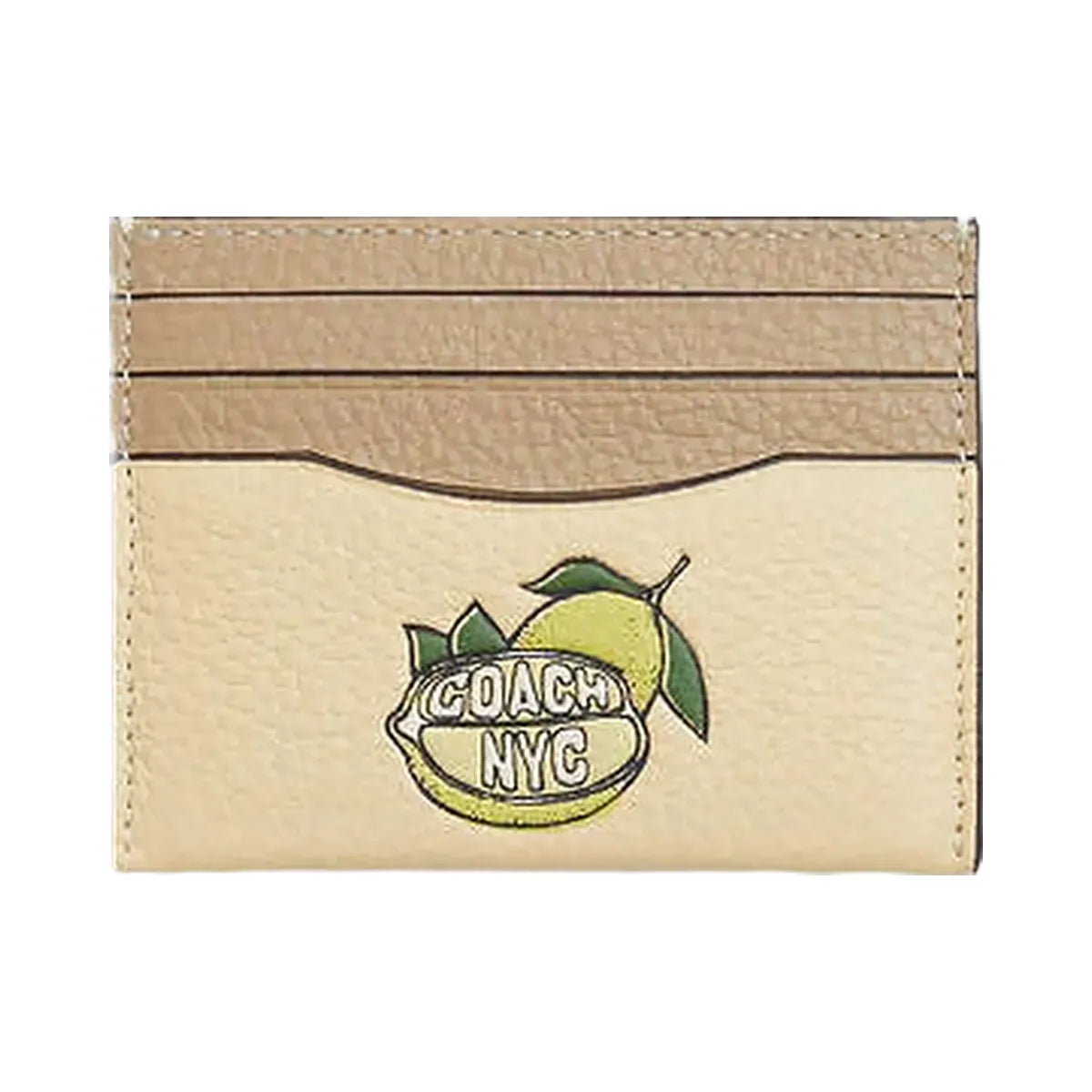 Coach Slim Id Card Case With Lemon Graphic Silver-Moonlight