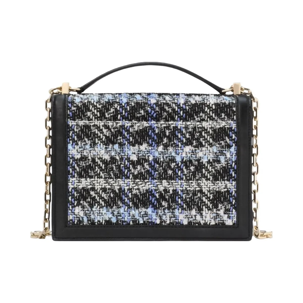 Kate Spade Deco Plaid Tweed Chain Shoulder Bag Black Multi