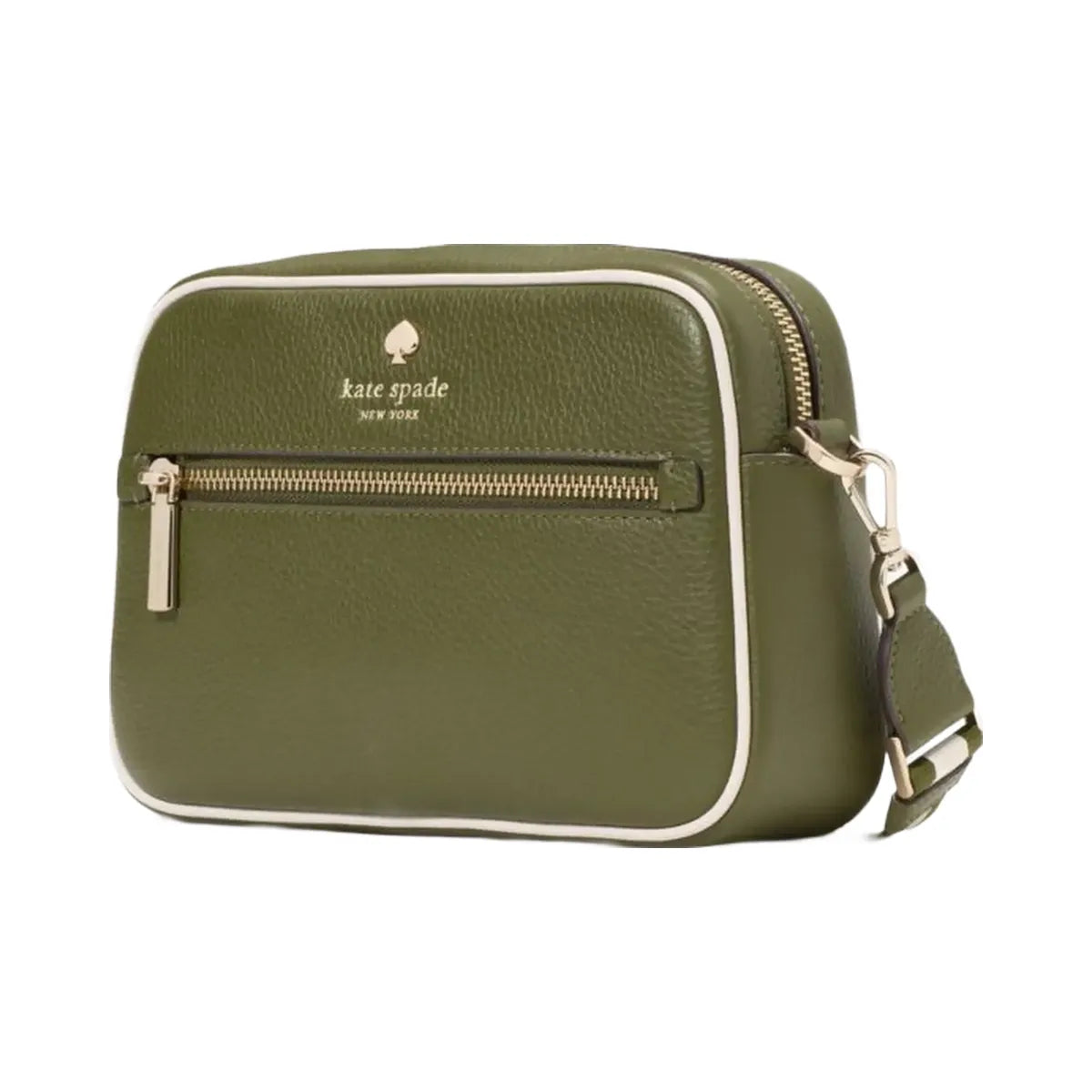 Kate Spade Emma Colorblock Pebbled Leather Large Crossbody Enchanted Green Multi