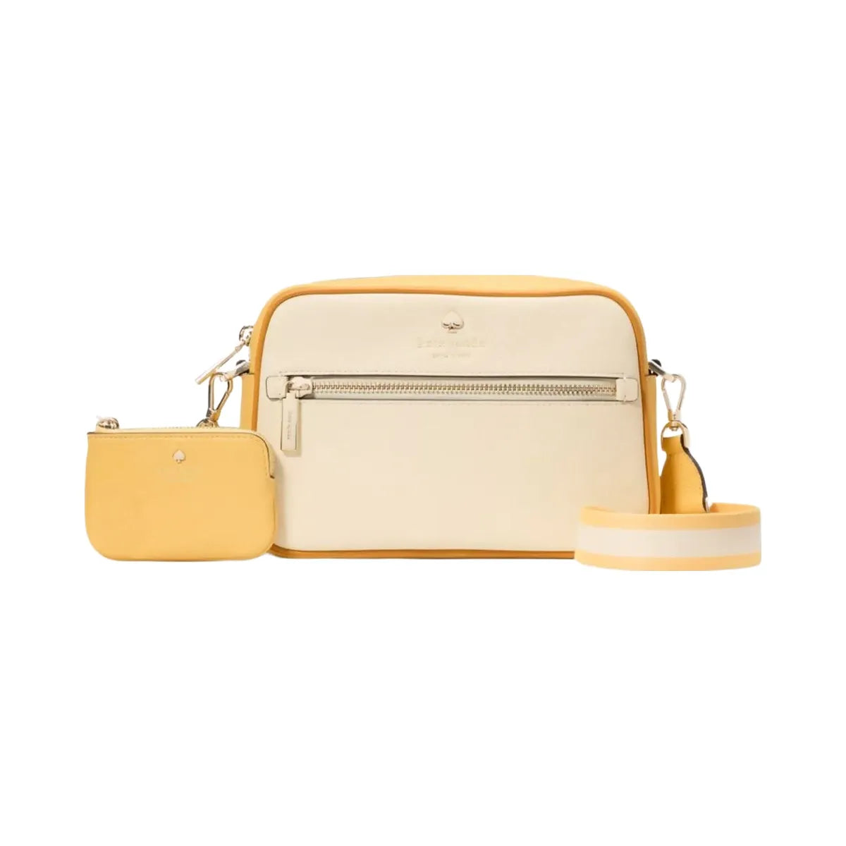 Kate Spade Emma Colorblock Pebbled Leather Large Crossbody Buttermilk Glaze Multi
