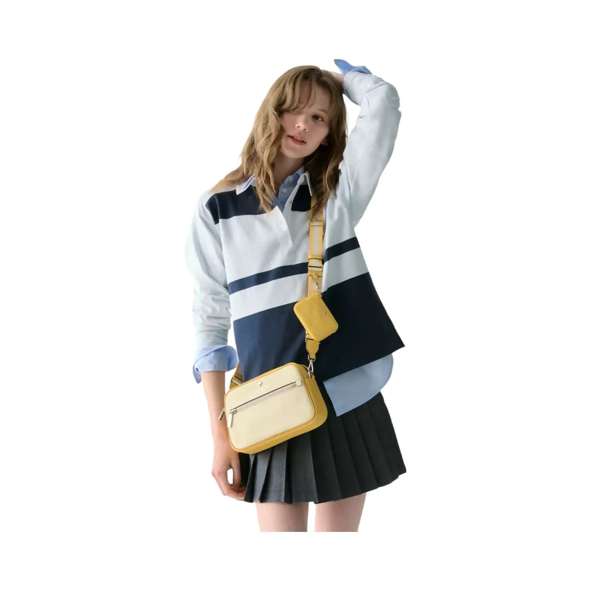 Kate Spade Emma Colorblock Pebbled Leather Large Crossbody Buttermilk Glaze Multi