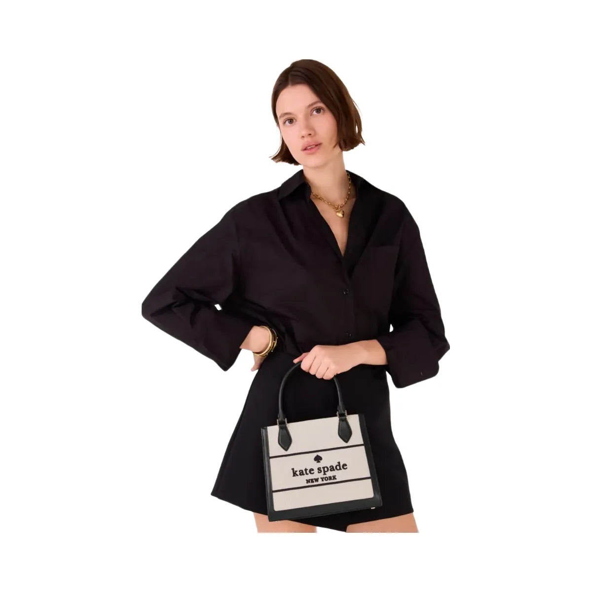 Kate Spade Ellie Canvas Small Tote Black Multi