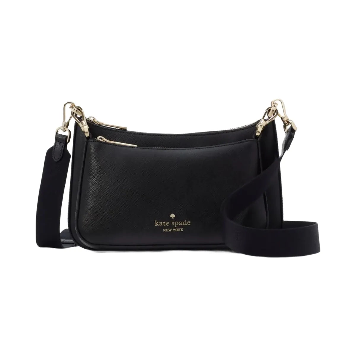 Kate Spade Duet Saffiano Leather Small Crossbody Black