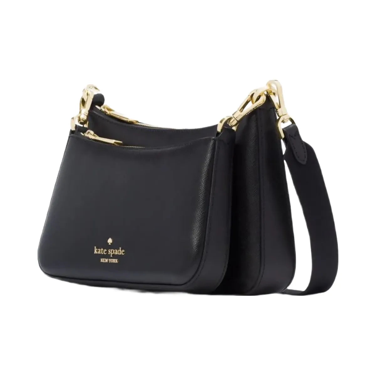 Kate Spade Duet Saffiano Leather Small Crossbody Black