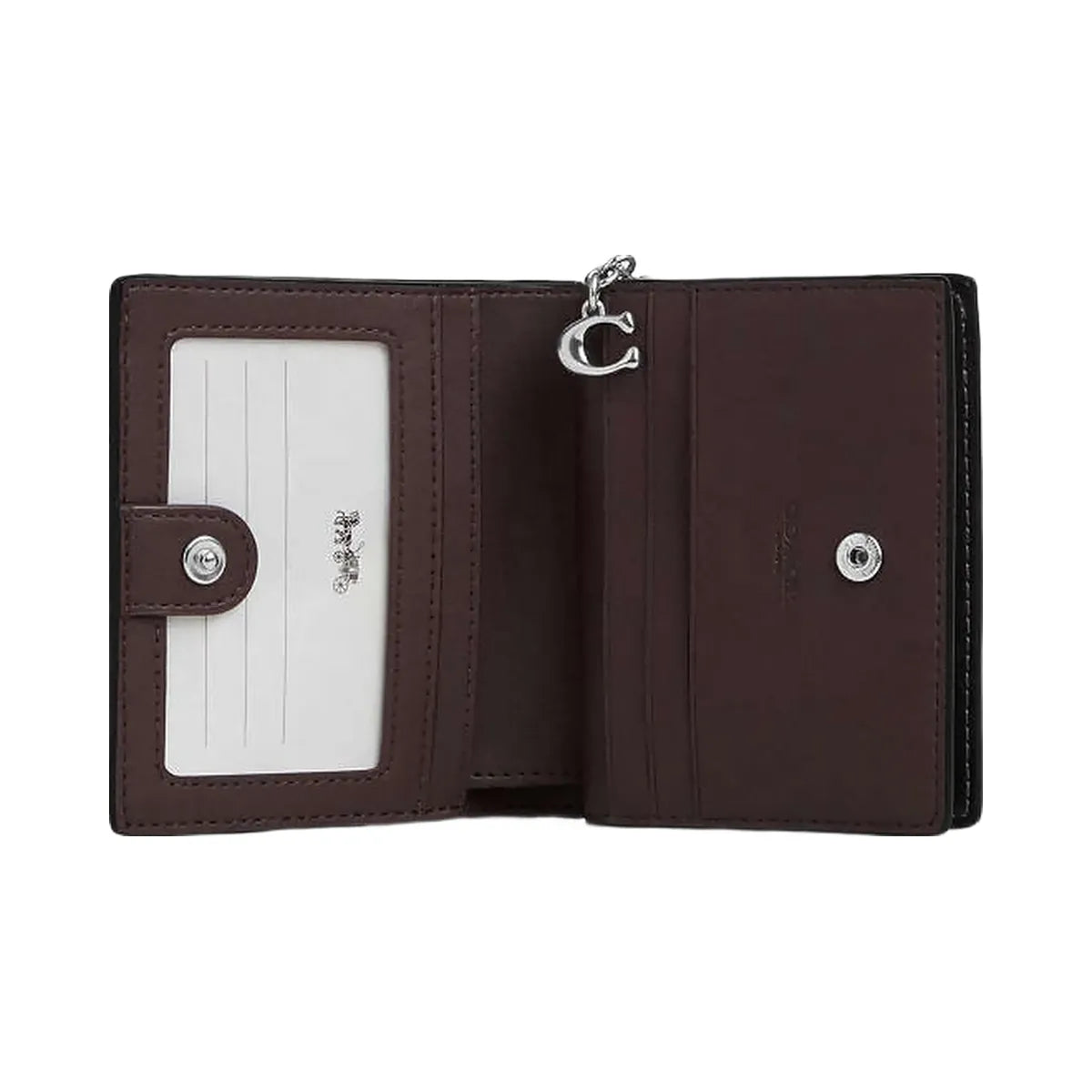 Coach Snap Wallet With Floral Print Silver-Chalk-Black Multi