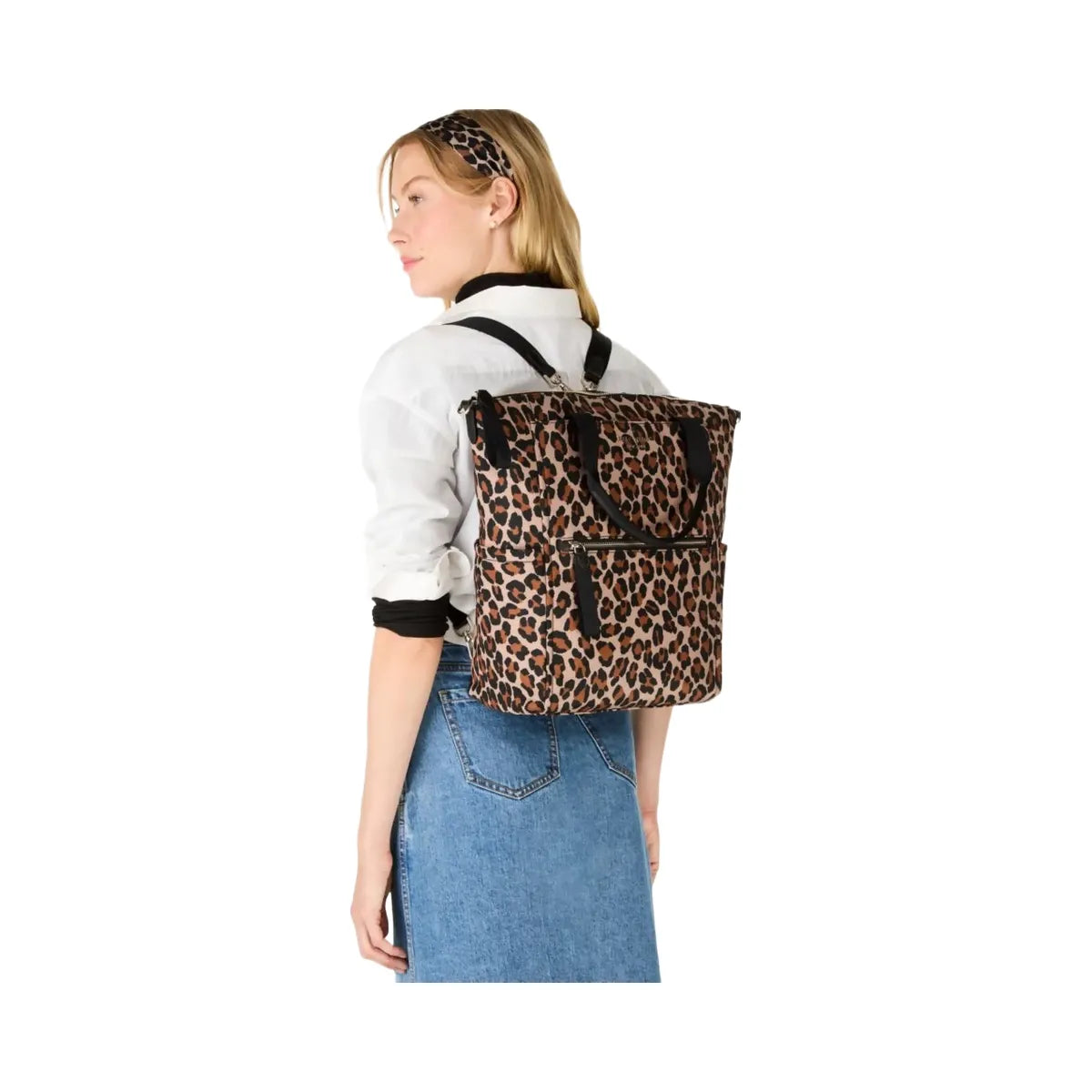 Kate Spade Chelsea Spotted Leopard Large Convertible Backpack Brown Multi