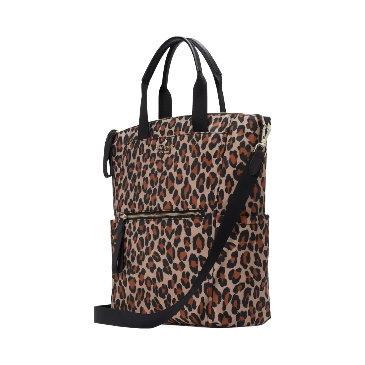 Kate Spade Chelsea Spotted Leopard Large Convertible Backpack Brown Multi