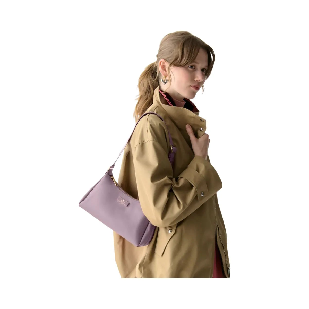 Kate Spade Carter Nylon Small Shoulder Bag Lavender Smoke